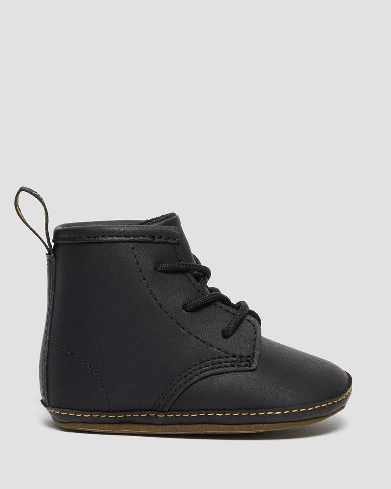 Dr Martens Newborn 1460 Auburn Læder Booties Fritidsstøvler Børn Sort | DK 662QMA